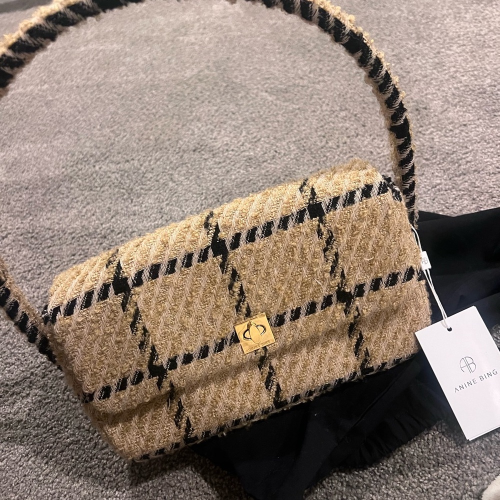 Anine Bing Camel Check Purse